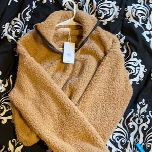 Cropped fluffy sweater